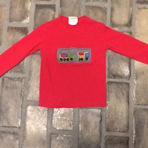 Long sleeve train shirt. Boutique boys clothing